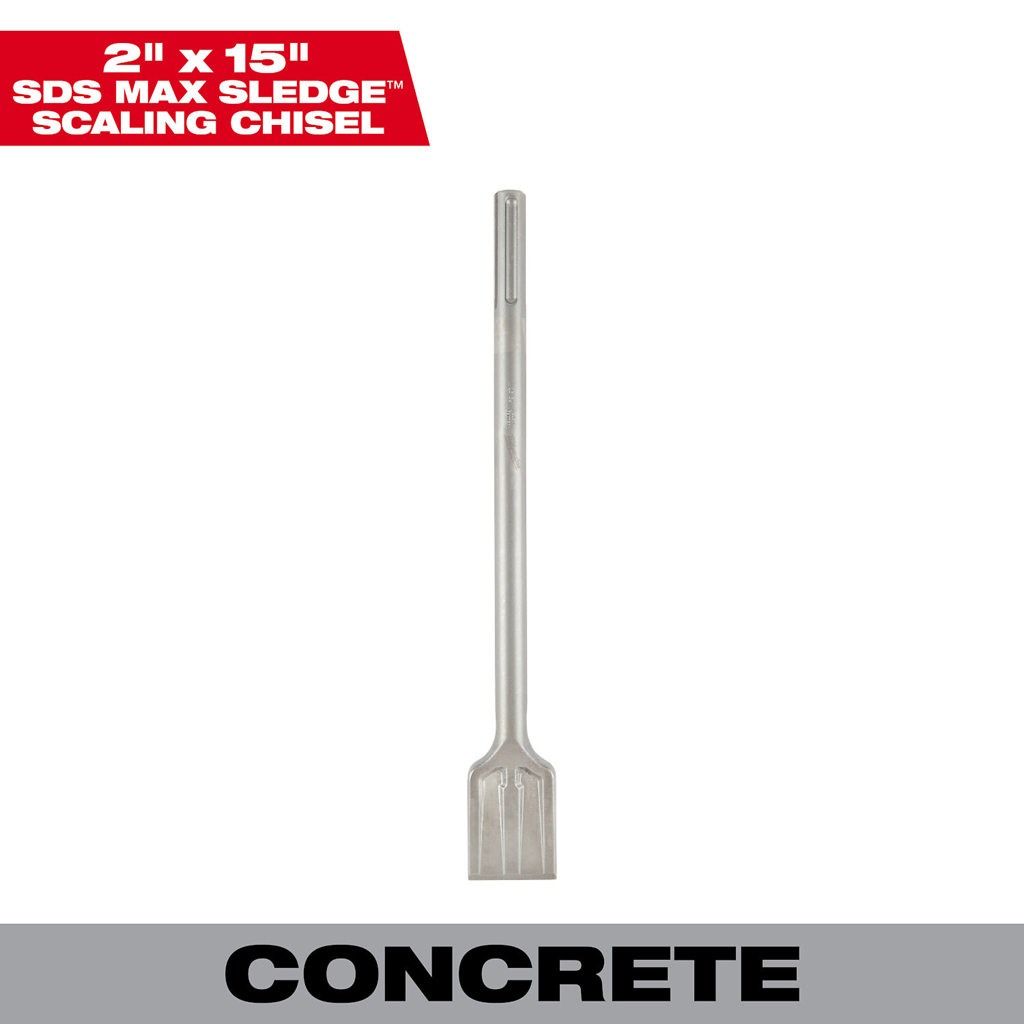 Milwaukee SDS-MAX SLEDGE Scaling Chisel, 2in. Dia. x 2in. x 7.1in., Model# 48-62-4084